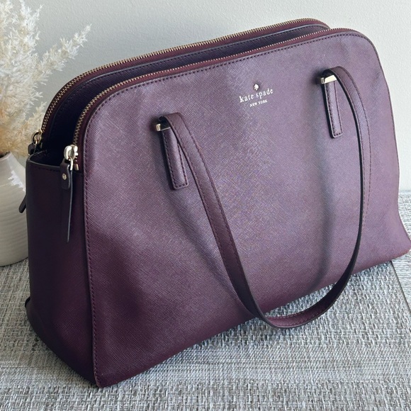 kate spade Handbags - 🌷Kate Spade Burgundy Saffiano Leather Satchel Tote Bag